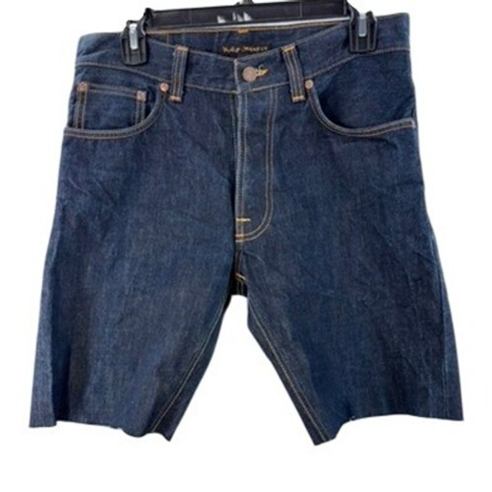 Nudie Jeans Co Denim Shorts Mens 30 Blue Organic Cotton JortsCut Off Italy